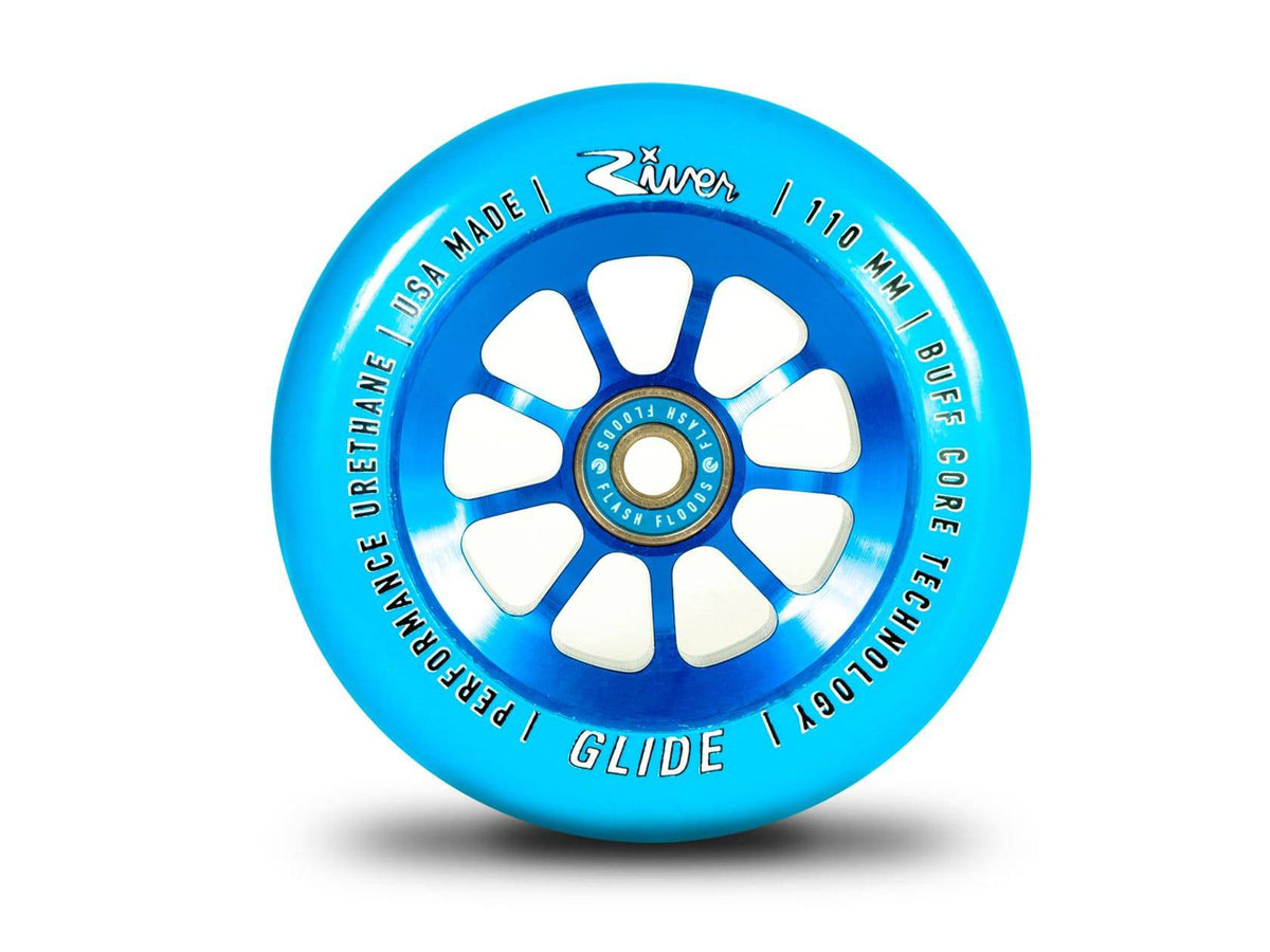 RIVER WHEEL CO. NATURAL GLIDES SCOOTER WHEELS 110mm - SAPPHIRE