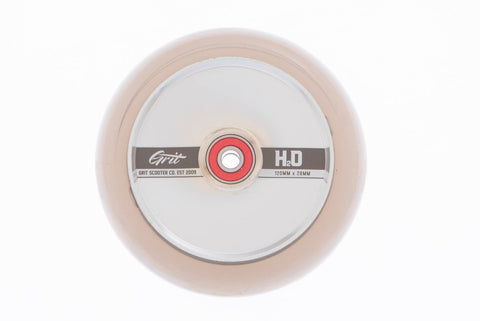 GRIT H2O  POLISHED SILVER /TRANS GREY SCOOTER WHEELS