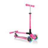 GLOBBER PRIMO FOLDABLE SCOOTER WITH LIGHTS - PINK
