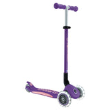 GLOBBER ELITE PRIMO FOLDABLE SCOOTER WITH LIGHTS -PURPLE/ PASTEL PINK
