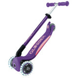 GLOBBER ELITE PRIMO FOLDABLE SCOOTER WITH LIGHTS -PURPLE/ PASTEL PINK