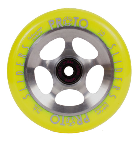 PROTO STARBRIGHT SLIDERS SCOOTER WHEELS 110mm - YELLOW - AtlasCo.Online | Kick-Ass Range of Scooters Delivered to Your Door