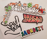 SAUNDEZY SIGNATURE MIXED-UP STICKERS 5 PACK - AtlasCo.Online | Kick-Ass Range of Scooters Delivered to Your Door  